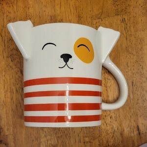 Parker Lane White and Red Stoneware Oversized Dog Mug